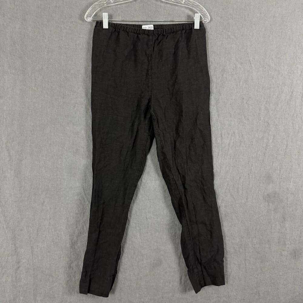Pip Squeak Chapeau Women's Size Small Black 100% Linen Chambray Pull On Pants